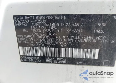 2017 Toyota Rav4 Le from USA, damaged, VIN JTMZFREV0HJ125147